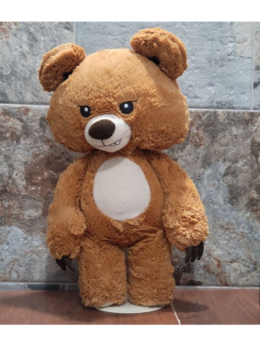 Vintage Fiesta Grump Grizzly Bear Plush Toy 21" Tall Brown Coral 1991